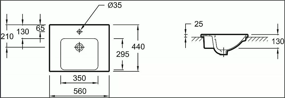 Раковина Jacob Delafon ODEON UP 56 E4756-00 белая