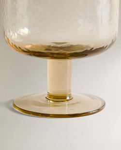 ZARA HOME СТЕКЛЯННЫЙ БОКАЛ ДЛЯ ВИНА, КАРАМЕЛЬНЫЙ