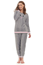 Плюшевая пижамка с кошачьей мордочкой (Размер: L) (Цвет: молочный)