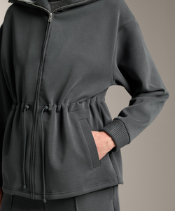 Oysho Длинная куртка из модала с начесом, антрацитово-серый