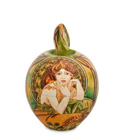 Народные промыслы МР-16/34-A Шкатулка-яблоко «Альфонс Муха - Драгоценные камнию. Топаз»