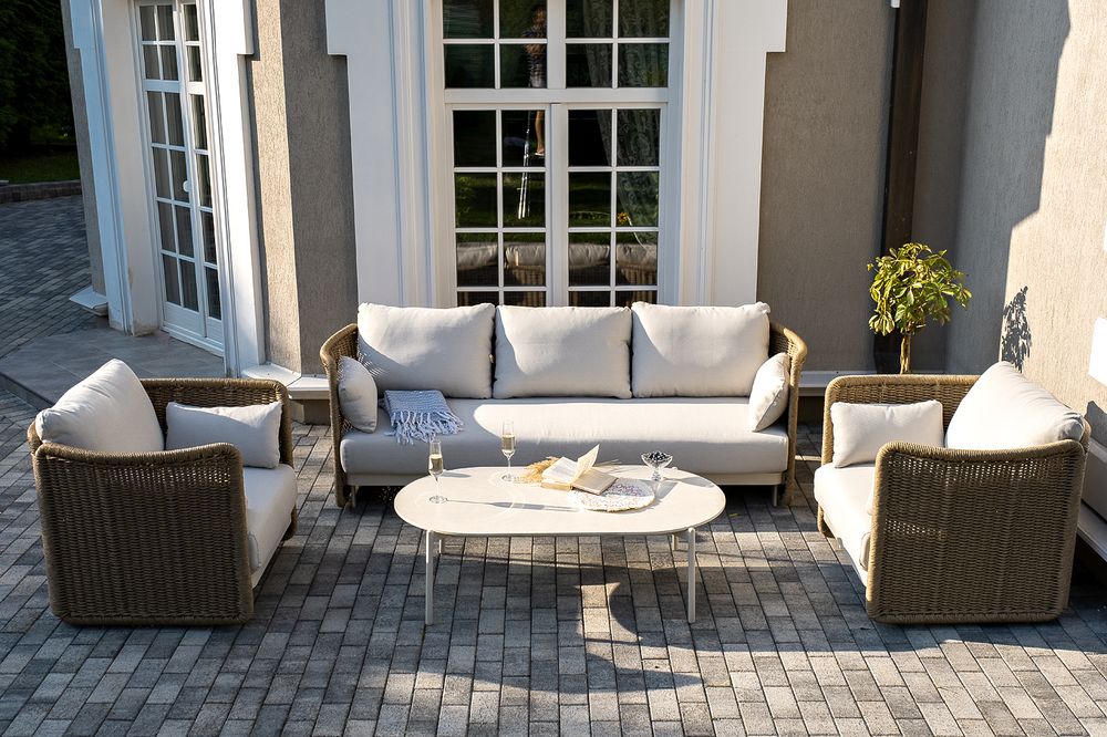 "Аликанте" лаунж-зона из искусственного ротанга, цвет соломенный