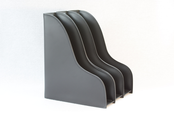 Лоток А4 вертикальный из кожи цвет ЧЕРНЫЙ