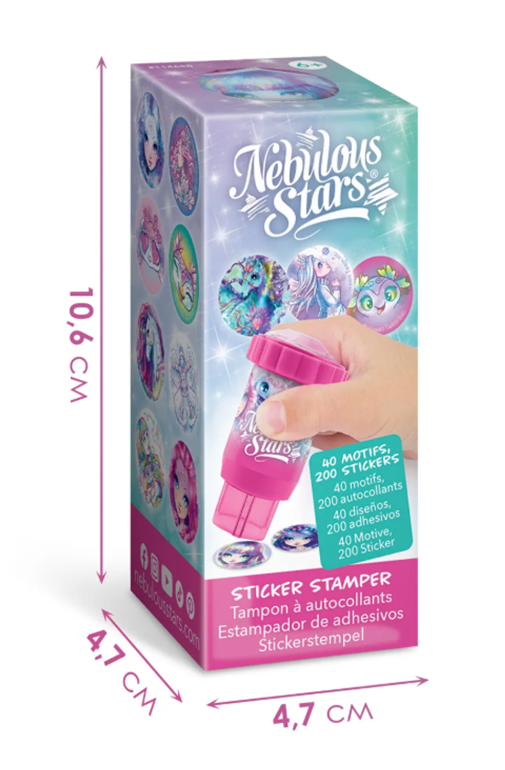 Детская игрушка для творчества Штампер с наклейками, серия Space Nebulous Stars