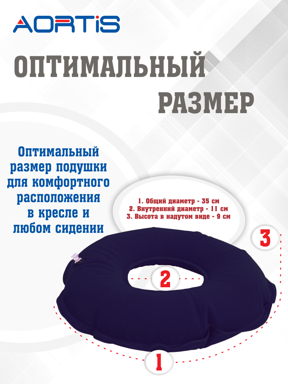 Подушка противопролежневая AORTIS HF005 (синяя)