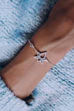 Браслет «Лотос» с голубым топазом