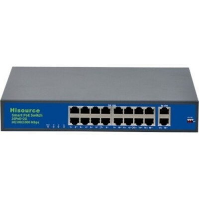 Коммутатор Hisource Hi-F1621GBL-A [портов-19, 16Poe+2Uplink+1SFP]