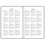 Ежедневник датированный 2025, А5, 138х213 мм, BRAUBERG "Esthetic", под кожу, держатель для ручки, застежка, красный/серый, 115925