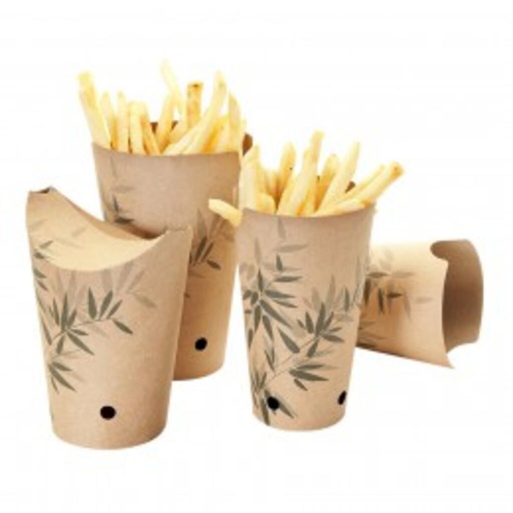 Контейнер Feel Green вертикальный для картофеля фри, 480 мл, картон, 50 шт/уп, Garcia de