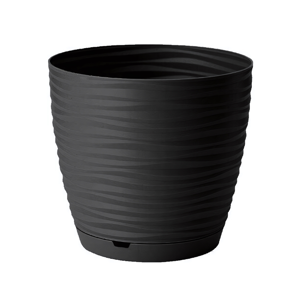 Горшок для цветов Saffron 9,1 л с поддоном (черный)