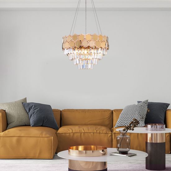 10124/5 / подвесной светильник / золото/прозрачный хрусталь Strotskis