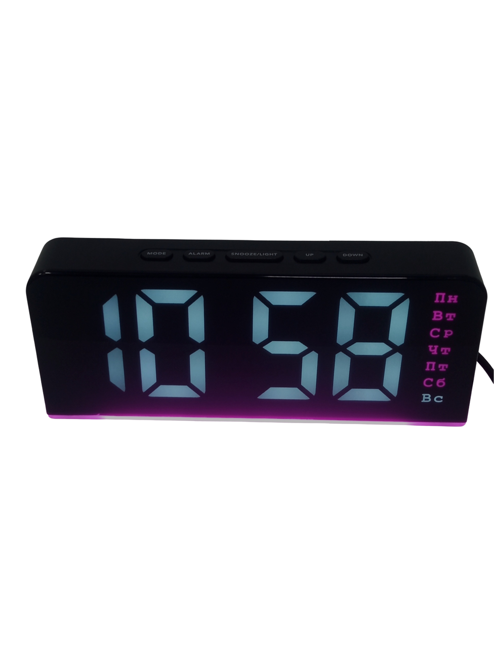 Часы-будильник настольные LED GH8033 White&Violet