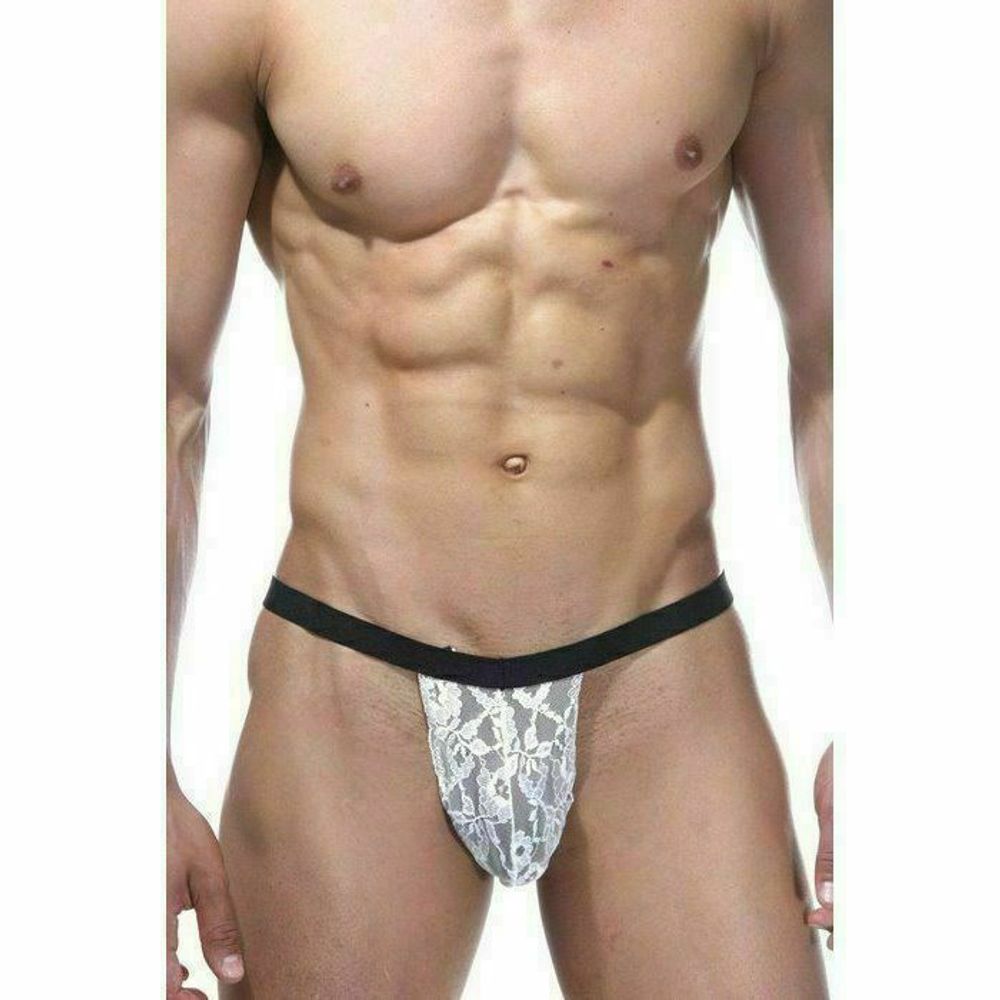 Мужские трусы джоки белые кружевные La Blinque LB15212