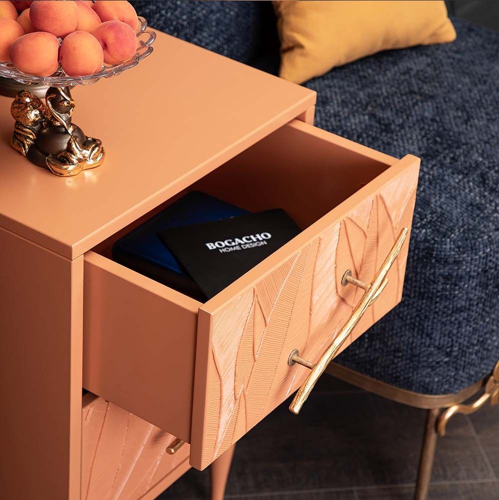 Тумба Арт Колор leaves Классик Голд Томленый оранжевый