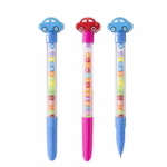 Ручка шариковая Alingar, "Машинки", синяя, 0,7 мм, круглый прозрачный корпус с бусинами, ассорти, карт. уп.