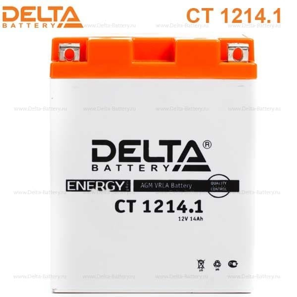Аккумулятор Delta CT 1214.1 (12V / 14Ah) [YB14-BS, YTX14AH, YTX14AH-BS]