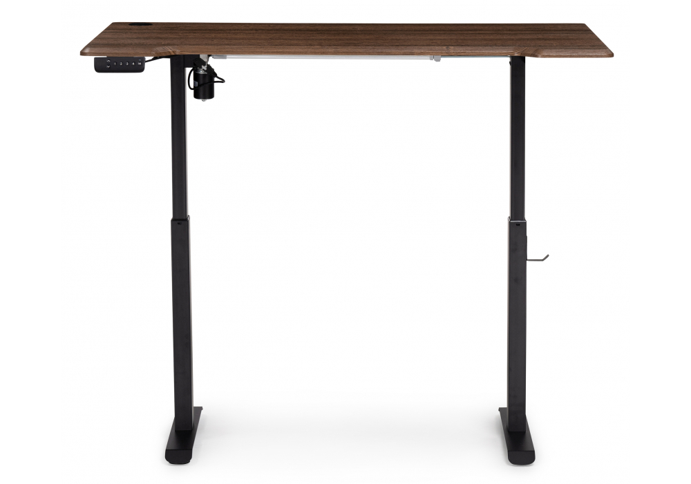 Компьютерный стол Woodville Маркос с механизмом подъема 140х80х75 черный, кантри орех
