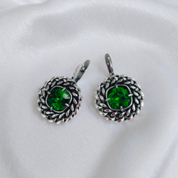 "Соренто"  серьги в серебряном покрытии из коллекции "Форсаж" от Jenavi с английским замком