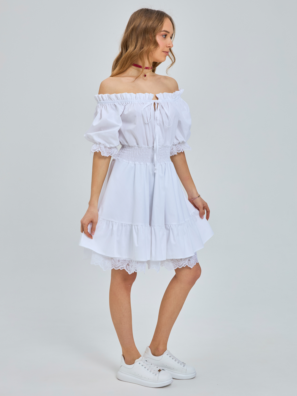 Сарафан летний однотонный для девочки белый