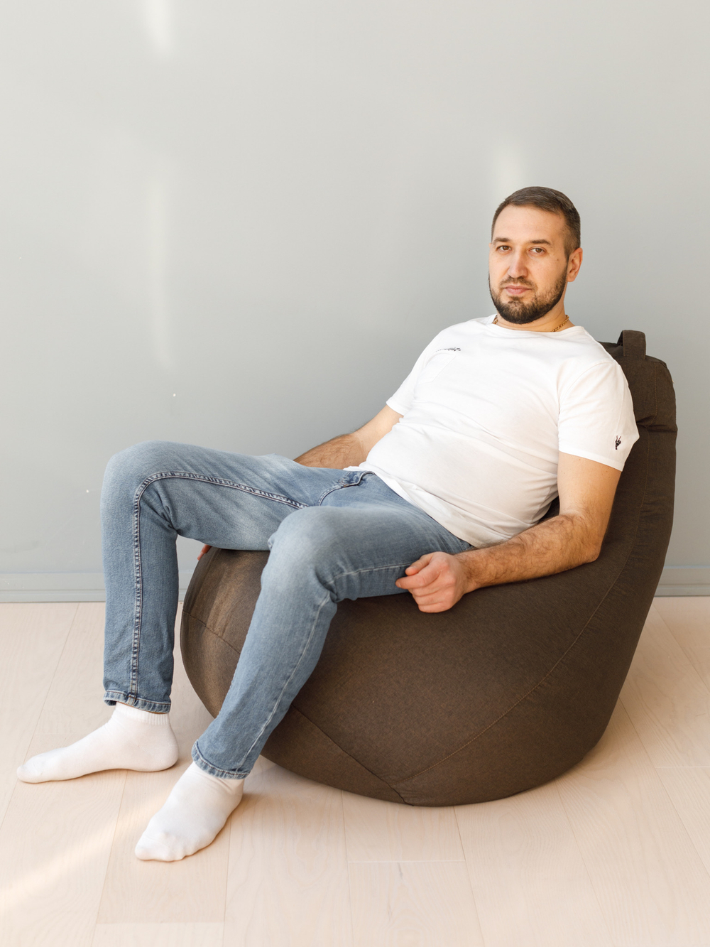 Кресло Мешок Груша Коричневая Рогожка (3XL, Классический)