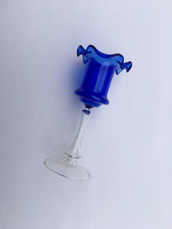 Ваза на ножке синяя, Лауша