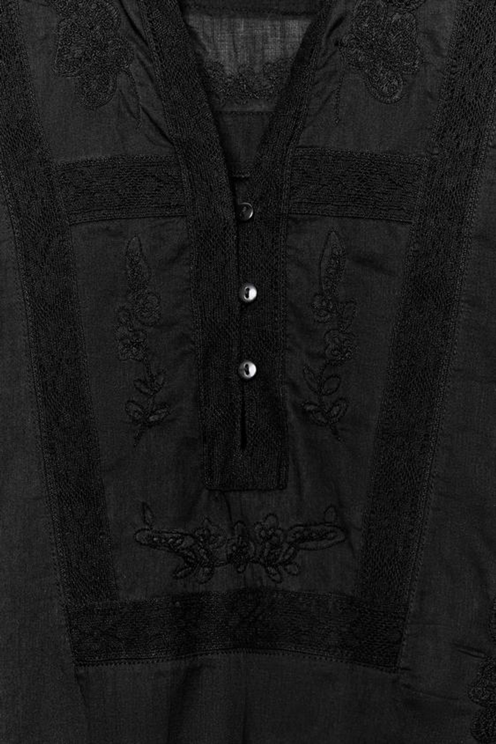 ZARA БЛУЗА С ВЫШИВКОЙ — ZW COLLECTION, ЧЕРНЫЙ