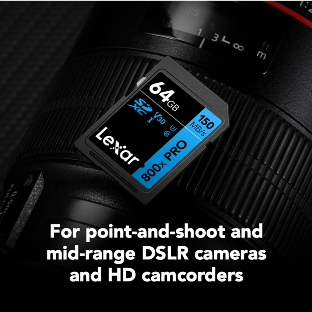 Карта памяти Lexar High-Performance 800x Blue PRO SDXC 64GB UHS-I U3 V30, R/W 150/45 МБ/с