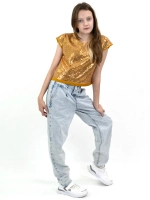 Блузка топ с пайетками для девочки