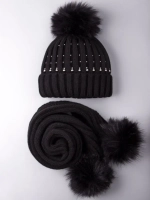 Шапка для девочки зимняя вязаная и шарф