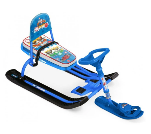 Снегокат Тимка спорт 4-1 с машинками к/БЕЛЫЙ  ТС4-1/БГ