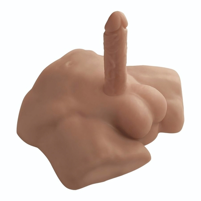 Карамельный мужской полуторс с фаллоимитатором SILEXD Apollo S 7 (Цвет: телесный)