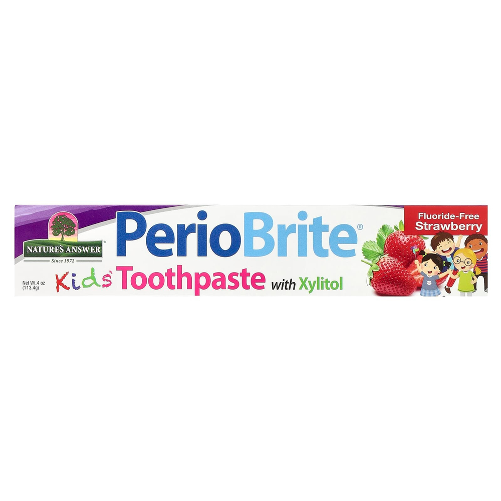 Nature's Answer, PerioBright®, детская зубная паста без фторидов с ксилитолом, клубника, 113,4 г (4 унции)