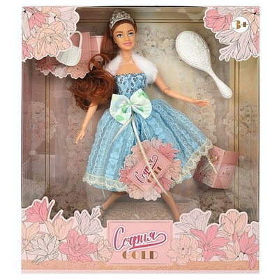 Кукла модель София gold 29см. руки и ноги сгиб, с аксесс, коробка SG-05-KB (Карапуз)