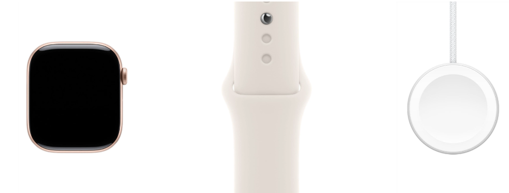 Apple Watch Series 10 42mm Rose Gold Aluminum Case with Starlight Sport Band (S/M)