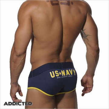 Мужские трусы брифы тёмно-синие Seobean Addicted US Navy Brief H72