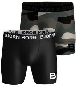 Мужские боксеры спортивные Björn Borg Performance Boxer 2P - black/print
