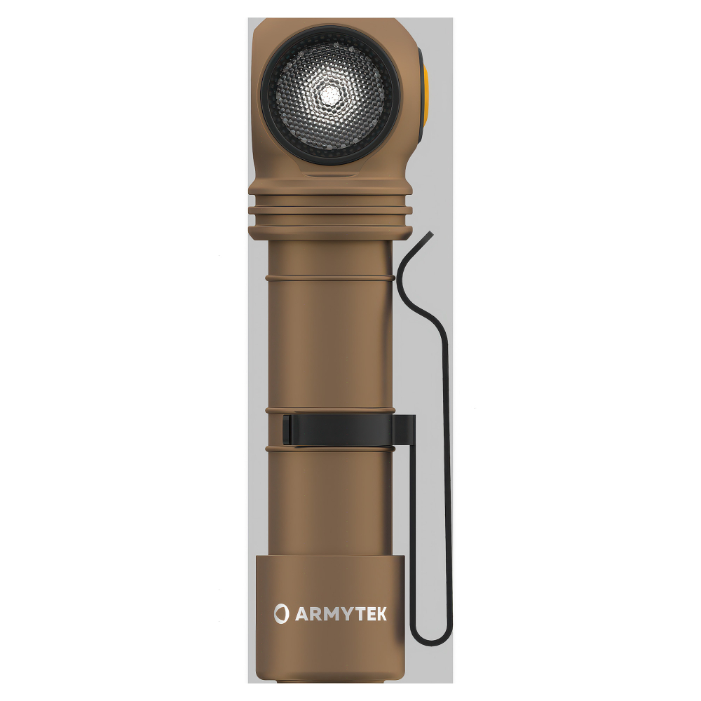 Фонарь Armytek Wizard C2 Pro Sand White — компактный и прочный корпус из авиационного алюминия с премиальным анодированием.