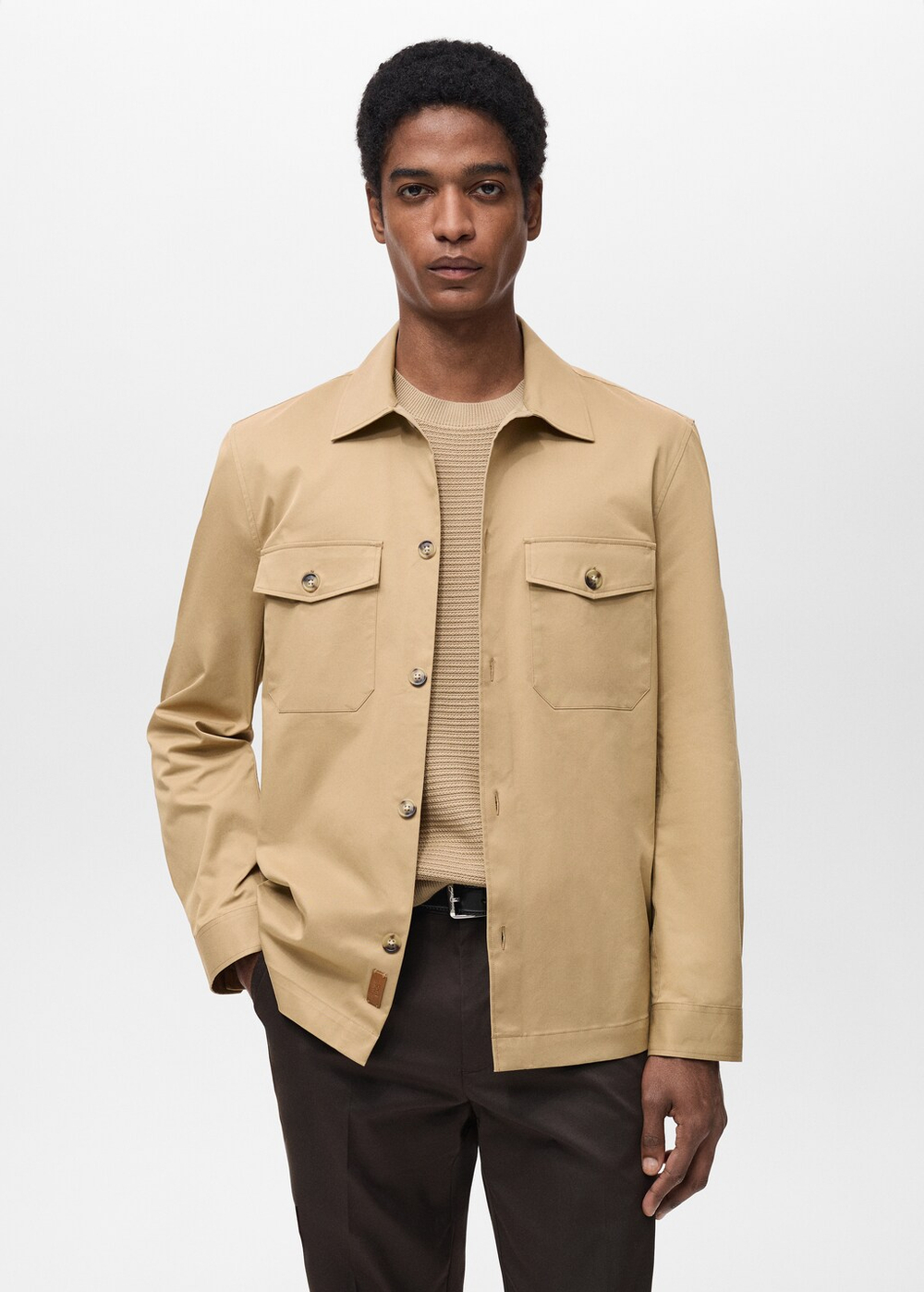 Верхняя рубашка regular fit из хлопка с карманами