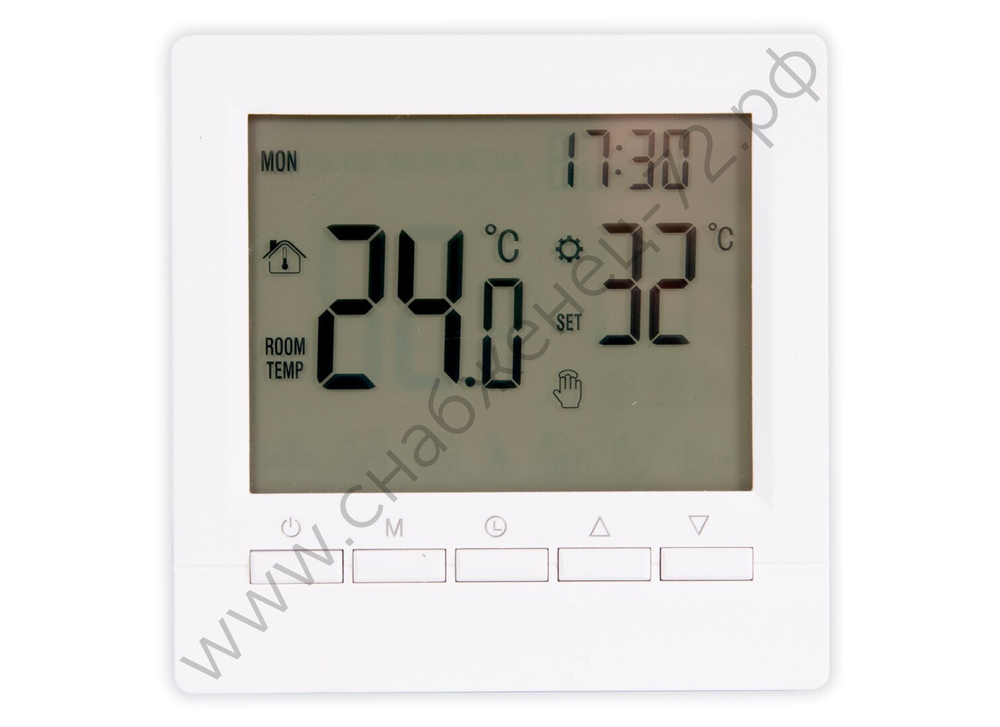 Термостат комнатный TEPLOCOM TSFR-Prog-220/3A 2-х канальный прогр., реле 250В, 3А