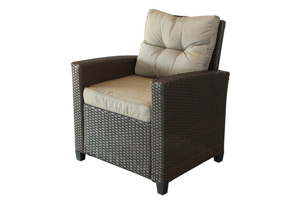 Набор мебели Версаль ПРЕМИУМ-2 арт.SFS019 коричневый, бежевый 4 уп.(ротанг коричневый, подушки бежевые) "Garden story"