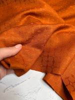 Костюмно-плательная однотонная жаккардовая шерсть с узором (COMME DES GARÇONS, 100%шерсть, Оранжевая охра, 142, 264 гр/м2)