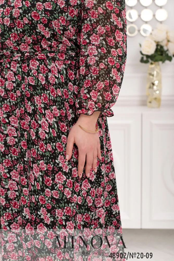 Платье 20-09-черный -малина Minova