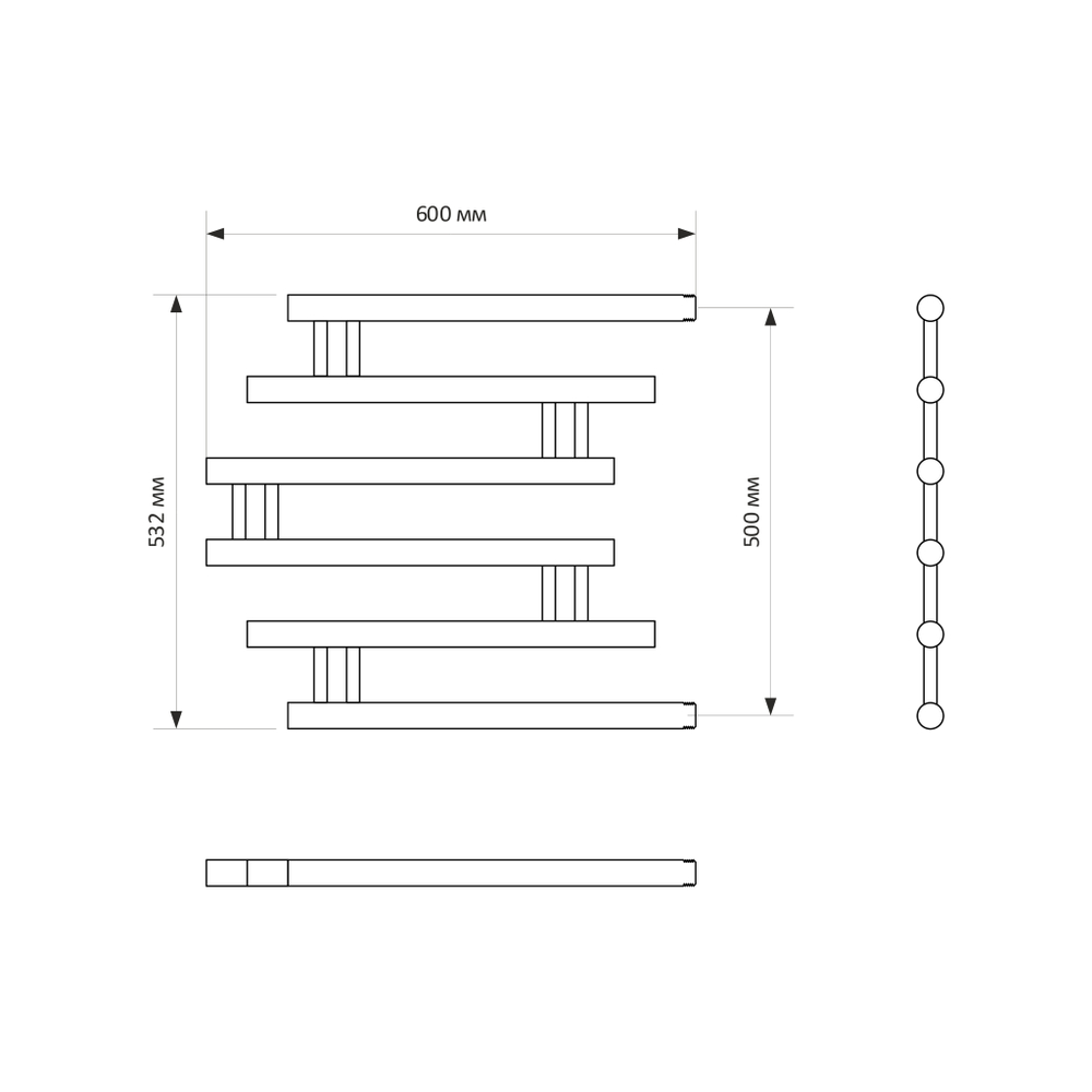 Полотенцесушитель MIXLINE SIMPLE PM4 50х60 1''