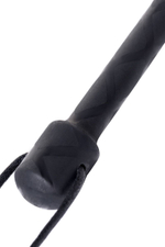 Чёрный стек с совой на кожаном наконечнике - 55 см. (Цвет: черный)