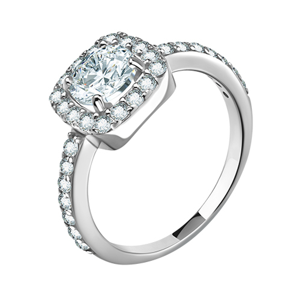 Кольцо из серебра с фианитами