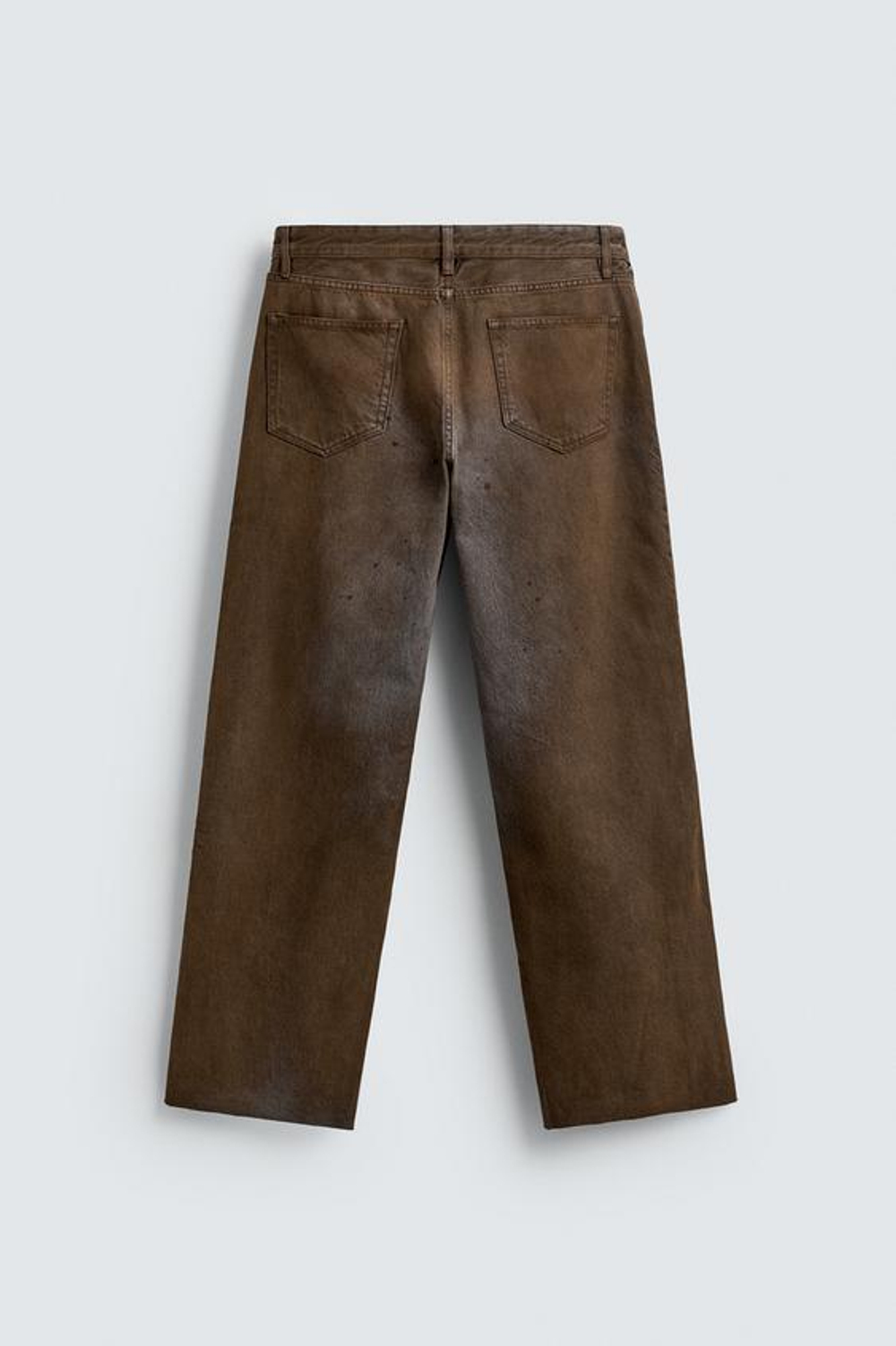 ZARA ДЖИНСЫ FLARE FIT С МОЛНИЯМИ, КОРИЧНЕВЫЙ