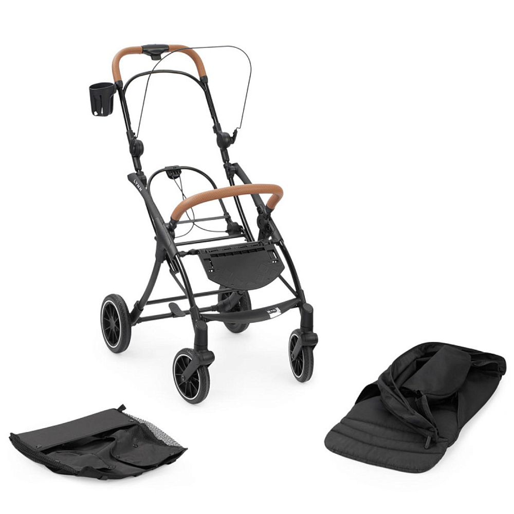 Детская прогулочная коляска Happy Baby Lynn black & flora