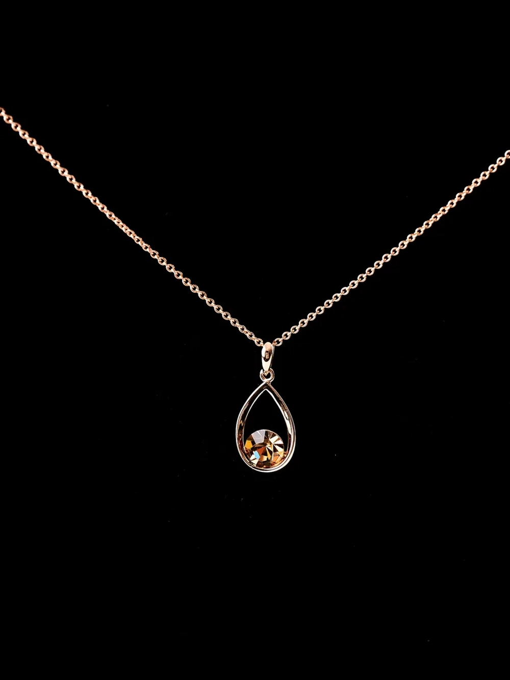 Кулон-капля Белла с кристаллом Swarovski шампань