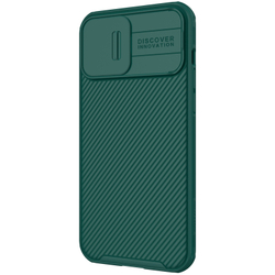 Чехол зеленого цвета (Deep Green) с сдвижной шторкой для камеры от Nillkin для iPhone 13 Pro Max, серия CamShield Pro Case
