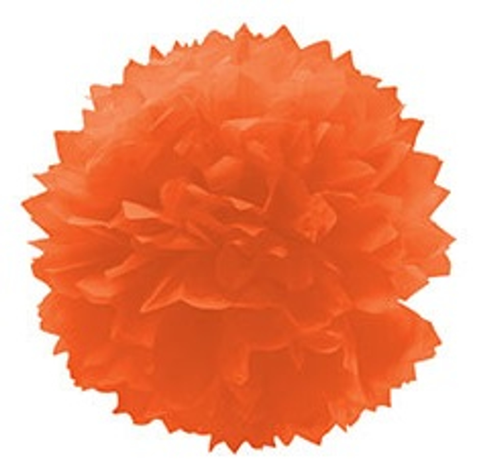 Бумажный помпон Оранжевый 16''/41 см